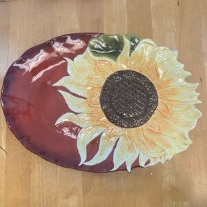 Ambiance Sunflower Design Ceramic Dish